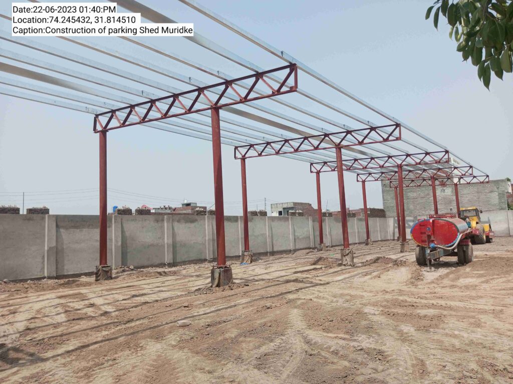 Construction of Parking shed MC Kasur