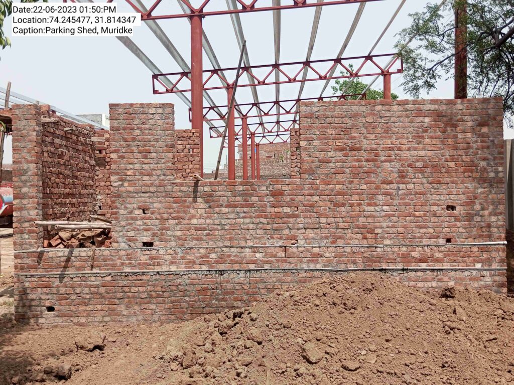 Construction of Parking shed MC Kasur